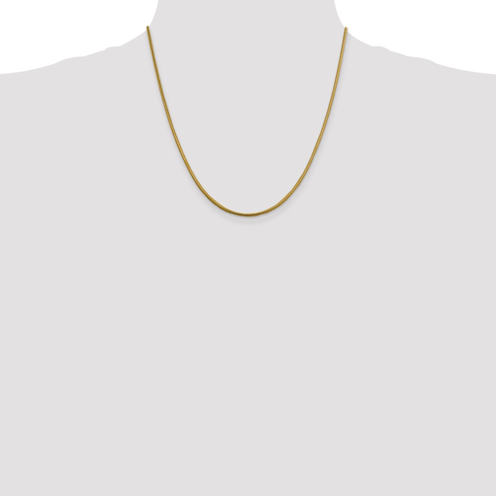 14K 20 inch 1.85mm Round Snake Lobster Clasp Chain (SNA180-20)