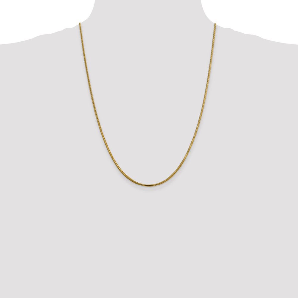 14K 24 inch 1.85mm Round Snake Lobster Clasp Chain (SNA180-24)