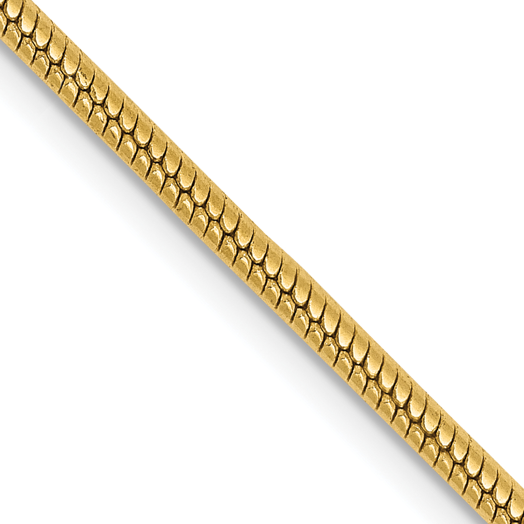 14K 24 inch 1.85mm Round Snake Lobster Clasp Chain (SNA180-24)