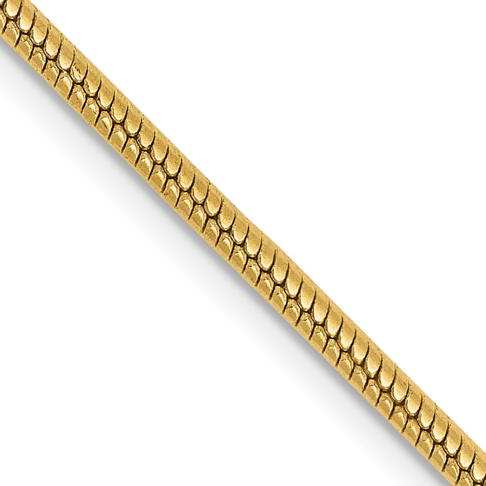 14K 24 inch 1.85mm Round Snake Lobster Clasp Chain (SNA180-24)