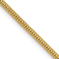 14K 1.85mm Yellow Gold Round Snake Lobster Clasp Chain, 16" view 1