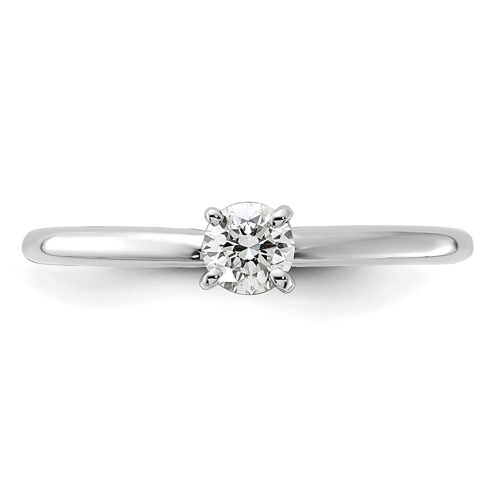 14K White Gold 1/4 carat Round VS/SI GH Lab Grown Diamond Solitaire 4 Prong Size 7 Engagement Ring (RM5965R-025-7WLG)