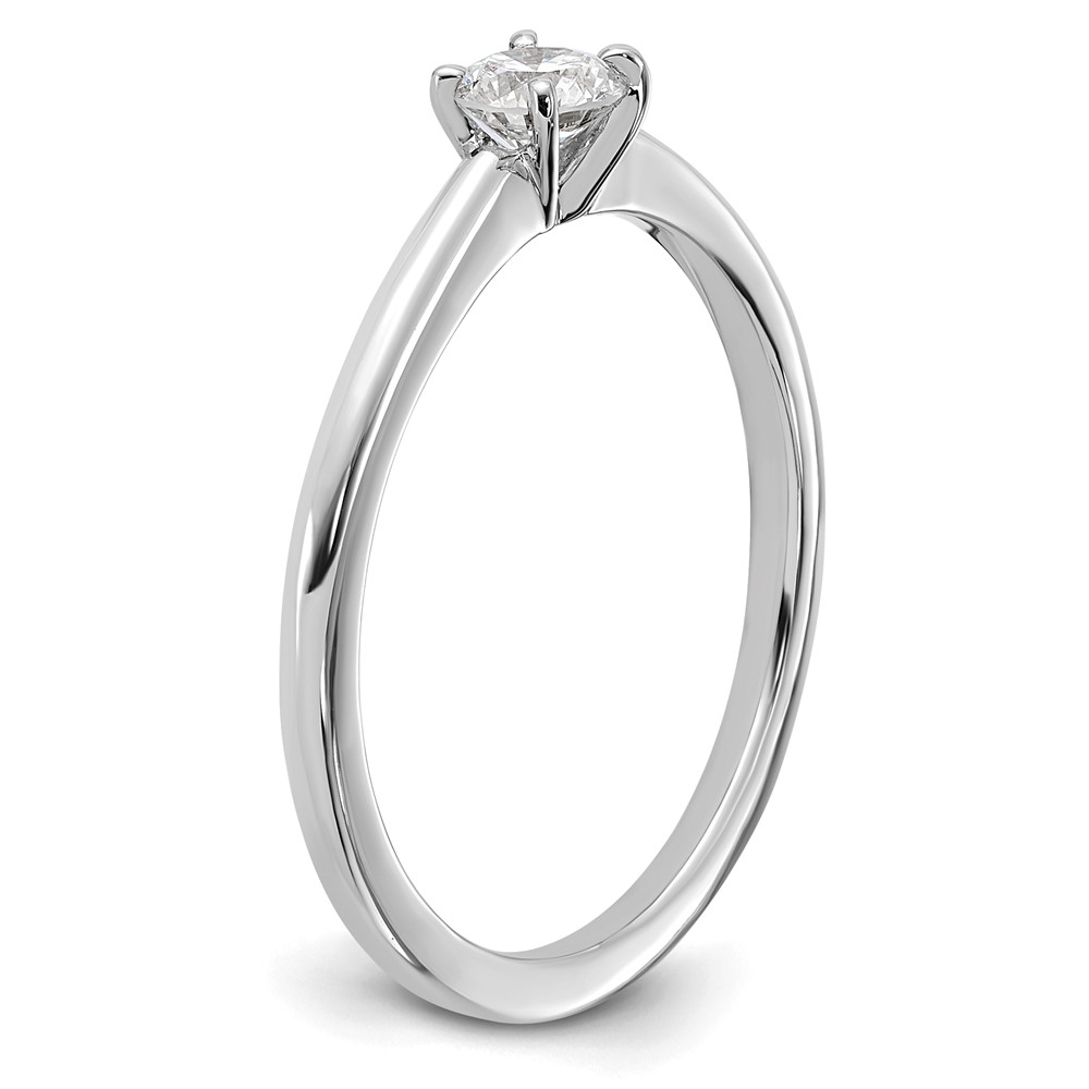 14K White Gold 1/4 carat Round VS/SI GH Lab Grown Diamond Solitaire 4 Prong Size 7 Engagement Ring (RM5965R-025-7WLG)
