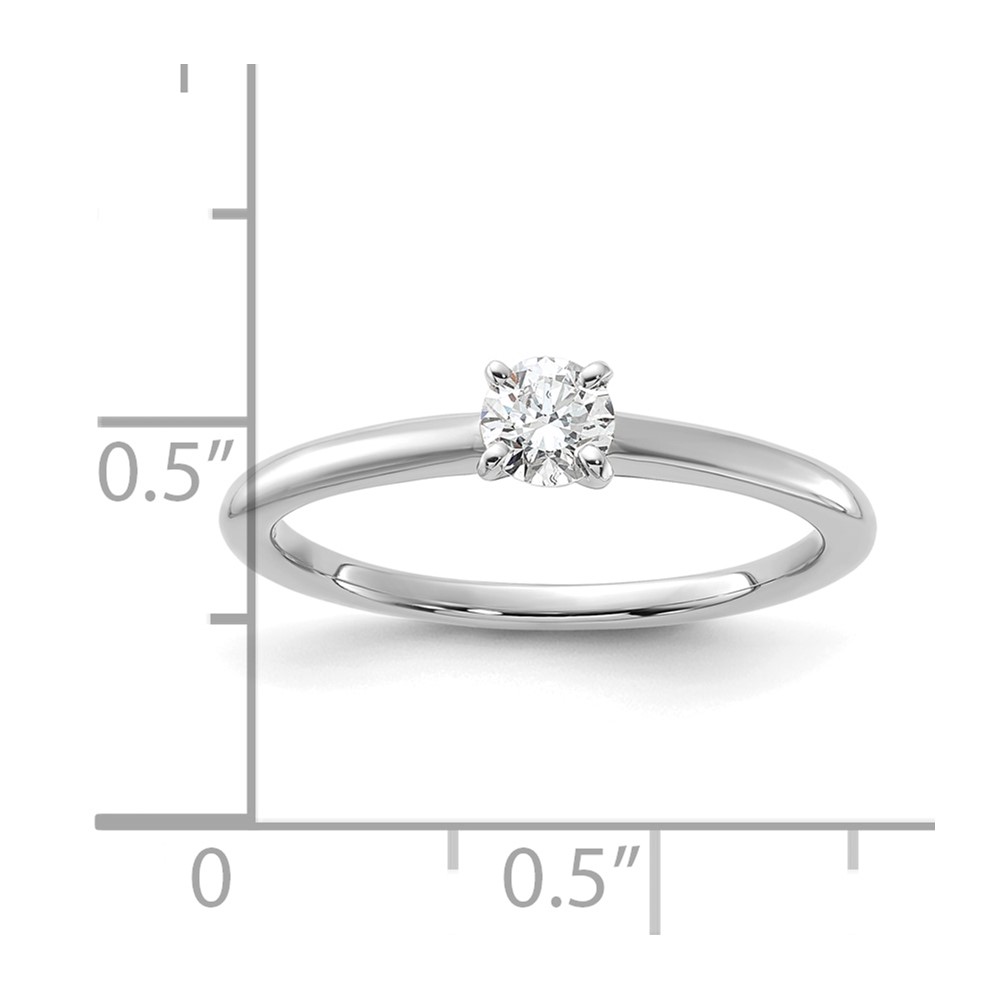 14K White Gold 1/4 carat Round VS/SI GH Lab Grown Diamond Solitaire 4 Prong Size 7 Engagement Ring (RM5965R-025-7WLG)