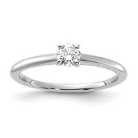 14K White Gold 0.25 Carat Certified Lab Grown Diamond VS+ F+ Round Complete Solitaire Engagement Ring view 1