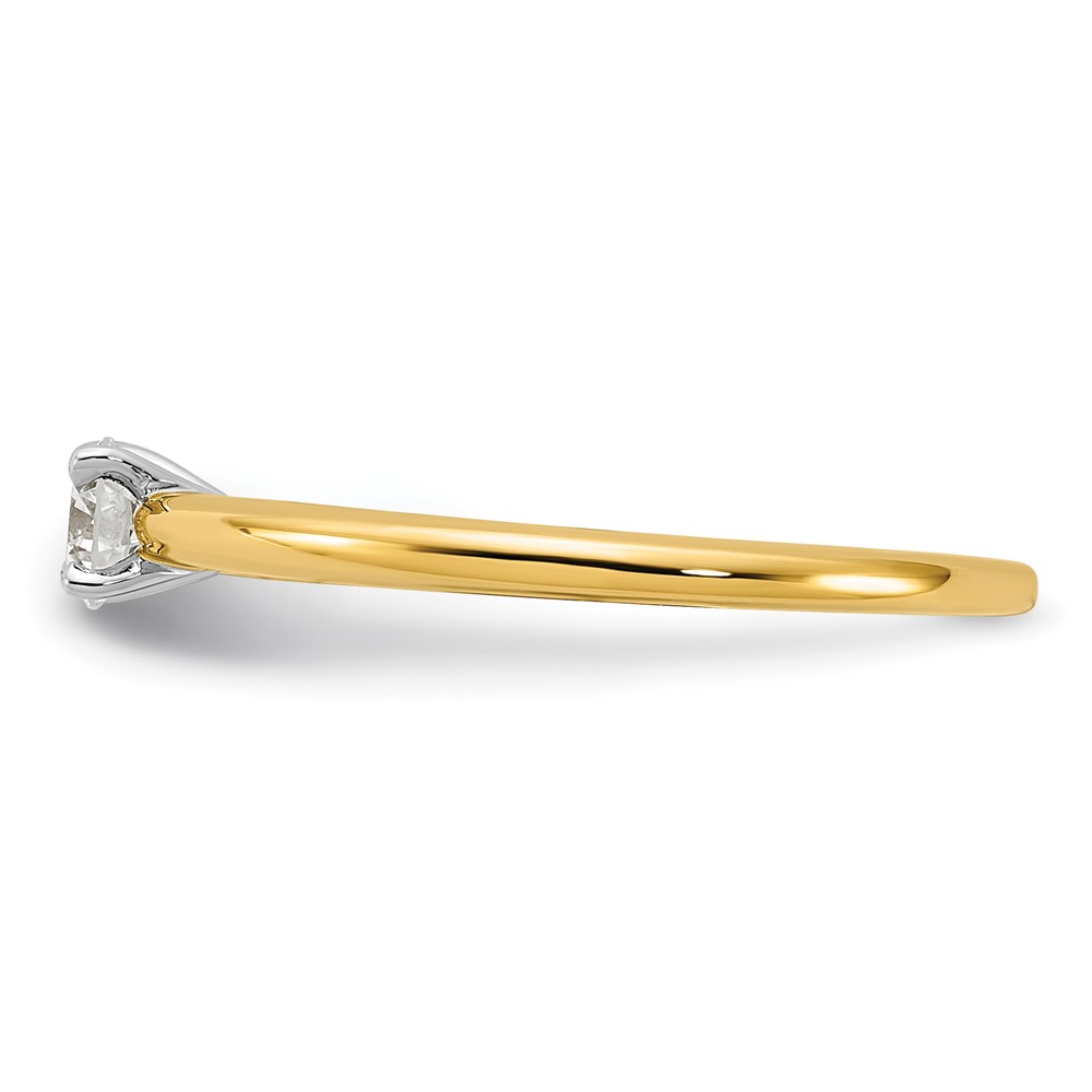 14K Two-Tone 1/4 carat Round VS/SI DEF Lab Grown Diamond Solitaire 4 Prong Size 7 Engagement Ring (RM5965R-025-7LD)