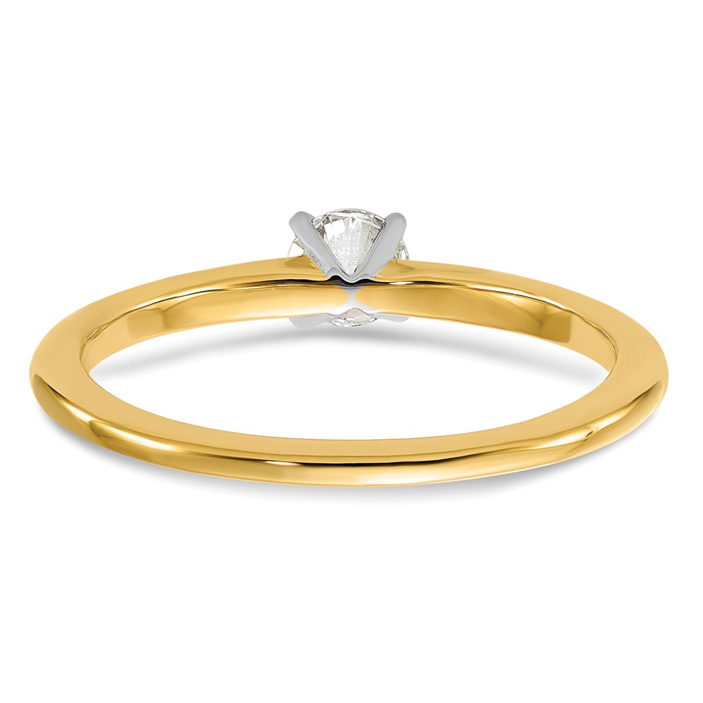 14K Two-Tone 1/4 carat Round VS/SI DEF Lab Grown Diamond Solitaire 4 Prong Size 7 Engagement Ring (RM5965R-025-7LD)