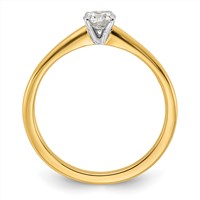 14K Two-Tone 0.33 Carat Lab Grown Diamond VS SI+ G+ Round Complete Solitaire Engagement Ring view 2