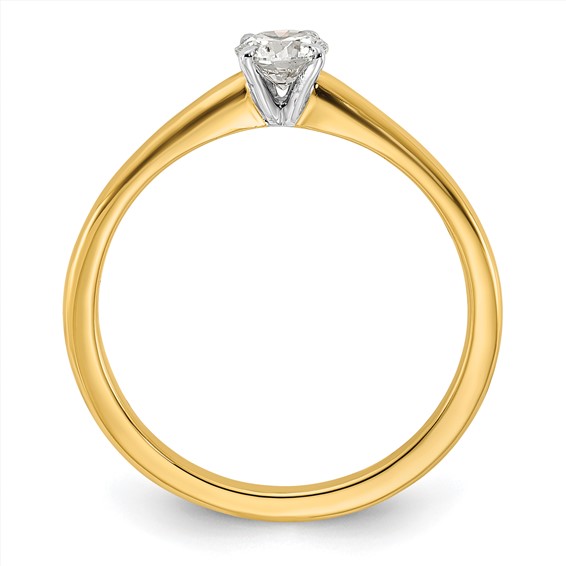 14k Two Tone 4.4mm Round Solitaire Mounting Sz 5