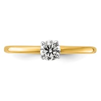 14K Two-Tone 0.33 Carat Lab Grown Diamond VS+ F+ Round Complete Solitaire Engagement Ring view 4