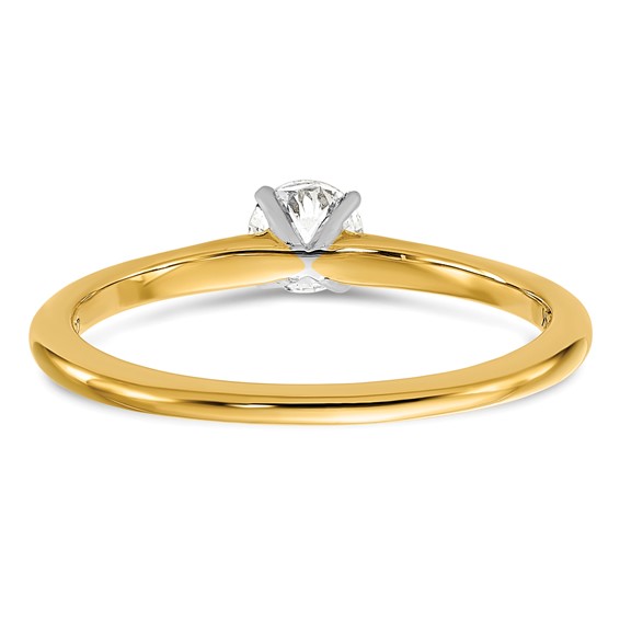 14k Two Tone 4.4mm Round Solitaire Mounting Sz 5