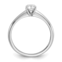 14K White Gold 0.50 Carat Certified Lab Grown Diamond VS SI+ G+ Cushion Complete Solitaire Engagement Ring view 2