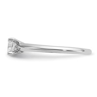 14K White Gold 0.50 Carat Certified Lab Grown Diamond VS SI+ G+ Cushion Complete Solitaire Engagement Ring view 3