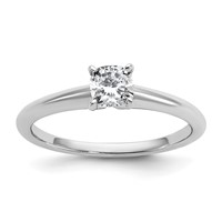 14K White Gold 0.50 Carat Certified Lab Grown Diamond VS SI+ G+ Cushion Complete Solitaire Engagement Ring view 1