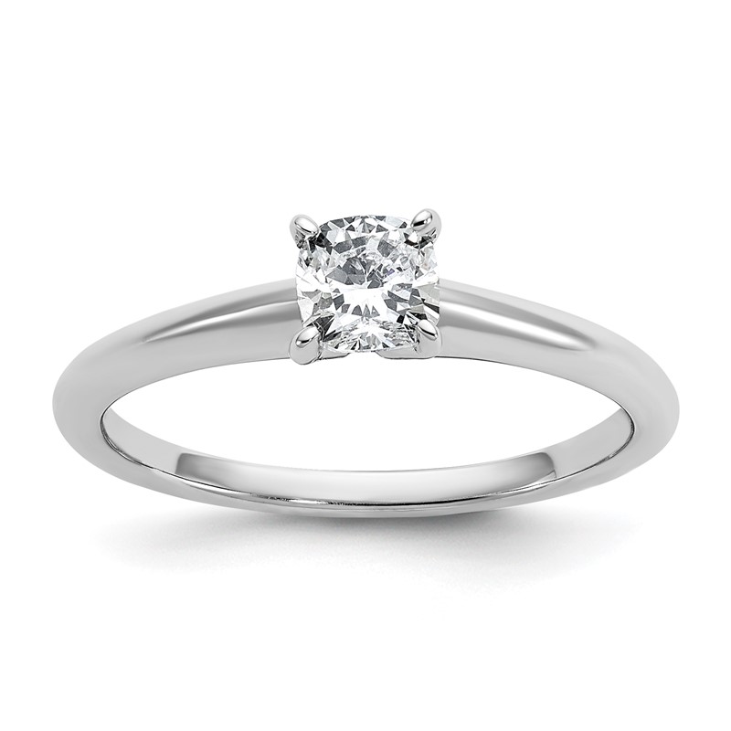 14k Two-tone 1/2 carat Lab Grown Diamond VS/SI+ G+ Cushion Complete Solitare Engagement Ring