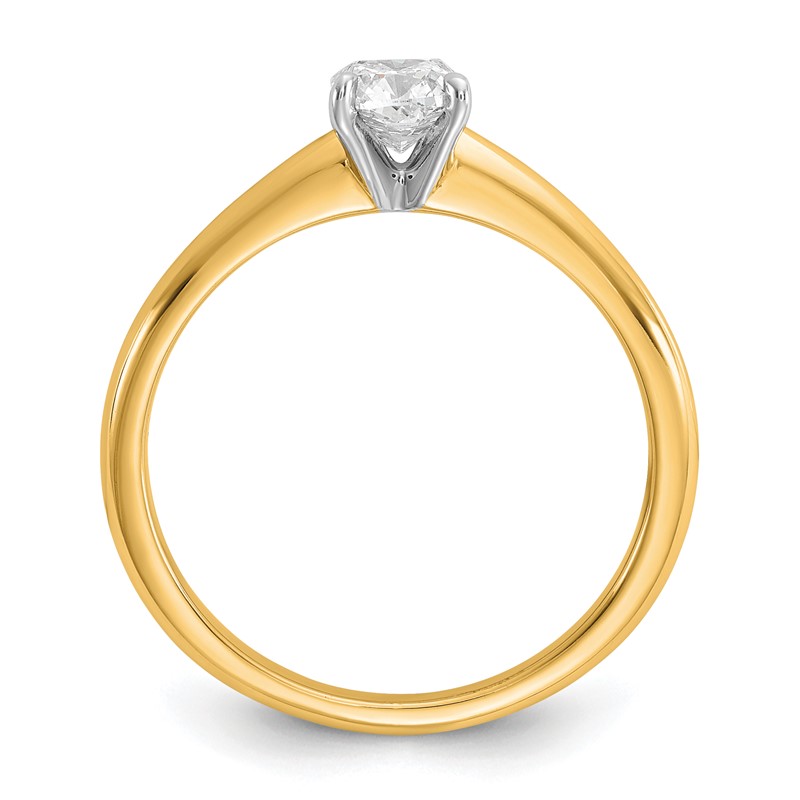 14k Two-tone 1/3 carat Lab Grown Diamond VS+ F+ Cushion Complete Solitiare Engagement Ring