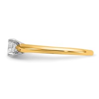 14K Two-tone 0.50 Carat Certified Lab Grown Diamond VS+ F+ Cushion Complete Solitiare Engagement Ring view 3