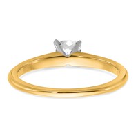 14K Two-tone 0.50 Carat Certified Lab Grown Diamond VS+ F+ Cushion Complete Solitiare Engagement Ring view 5