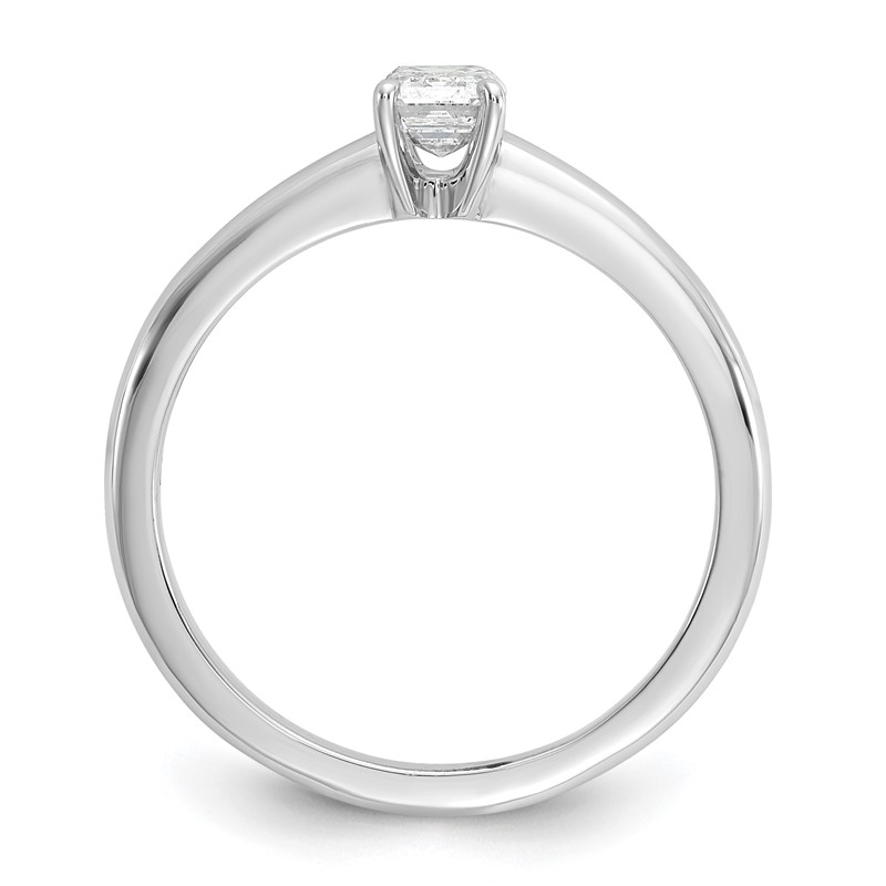 14k White Gold 1/2 carat Lab Grown Diamond VS+ F+ Emerald Solitare Complete Engagement Ring