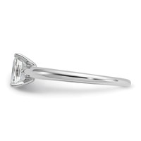 14K White Gold 0.50 Carat Lab Grown Diamond VS SI+ G+ Emerald Solitaire Complete Engagement Ring view 3