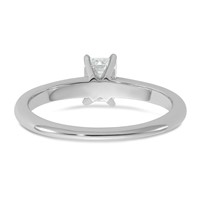 14K White Gold 0.50 Carat Lab Grown Diamond VS SI+ G+ Emerald Solitaire Complete Engagement Ring view 5