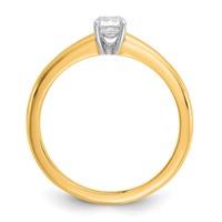 14K Two-tone 0.50 Carat Lab Grown Diamond VS SI+ G+ Emerald Solitaire Complete Engagement Ring view 2