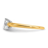 14K Two-tone 0.50 Carat Lab Grown Diamond VS SI+ G+ Emerald Solitaire Complete Engagement Ring view 3