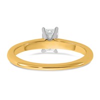 14K Two-tone 0.50 Carat Lab Grown Diamond VS SI+ G+ Emerald Solitaire Complete Engagement Ring view 5