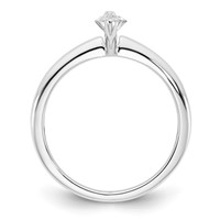 14K White Gold 0.50 Carat Lab Grown Diamond VS SI+ G+ Marquise Solitaire Complete Engagement Ring view 2