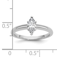 14K White Gold 0.50 Carat Lab Grown Diamond VS SI+ G+ Marquise Solitaire Complete Engagement Ring view 4