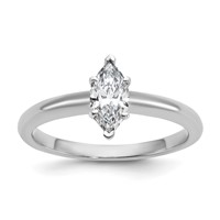 14K White Gold 0.50 Carat Lab Grown Diamond VS SI+ G+ Marquise Solitaire Complete Engagement Ring view 1