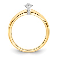 14K Two-tone 0.50 Carat Lab Grown Diamond VS+ F+ Marquise Solitaire Complete Engagement Ring view 2
