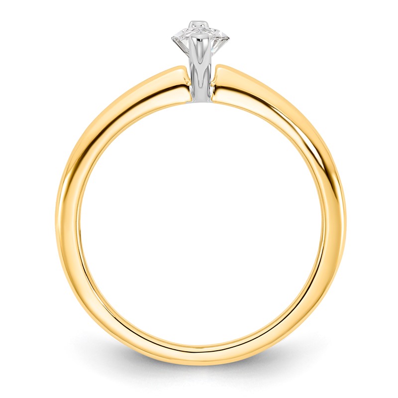 14k Two-tone 1/2 carat Certified Lab Grown Diamond VS+ F+ Marquise Solitare Complete Engagement Ring