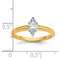 14K Two-tone 0.50 Carat Lab Grown Diamond VS+ F+ Marquise Solitaire Complete Engagement Ring view 4