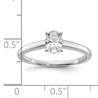 14K White Gold 0.50 Carat Certified Lab Grown Diamond VS SI+ G+ Oval Complete Solitaire Engagement Ring view 2