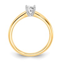 14K Two-Tone 0.50 Carat Lab Grown Diamond VS+ F+ Oval Complete Solitaire Engagement Ring view 2