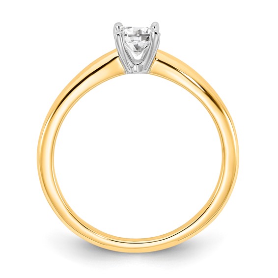 14k Two Tone 6x4mm OVAL Solitaire Mounting Sz 10