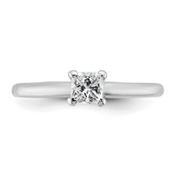 14K White Gold 0.50 Carat Lab Grown Diamond VS+ F+ Princess Complete Solitaire Engagement Ring view 4