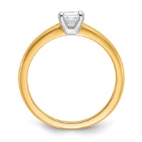 14K Two-tone 0.50 Carat Lab Grown Diamond VS SI+ G+ Princess Complete Solitaire Engagement Ring view 2