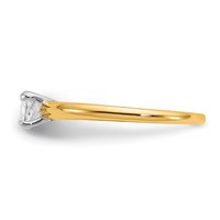 14K Two-tone 0.50 Carat Lab Grown Diamond VS SI+ G+ Princess Complete Solitaire Engagement Ring view 3