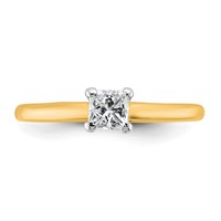 14K Two-tone 0.50 Carat Lab Grown Diamond VS SI+ G+ Princess Complete Solitaire Engagement Ring view 4