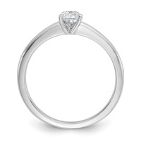 14K White Gold 0.50 Carat Certified Lab Grown Diamond VS SI+ G+ Pear Solitaire Complete Engagement Ring view 2