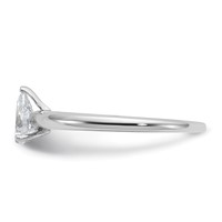 14K White Gold 0.50 Carat Certified Lab Grown Diamond VS SI+ G+ Pear Solitaire Complete Engagement Ring view 3