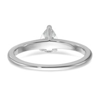 14K White Gold 0.50 Carat Certified Lab Grown Diamond VS SI+ G+ Pear Solitaire Complete Engagement Ring view 5
