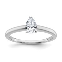 14K White Gold 0.50 Carat Certified Lab Grown Diamond VS SI+ G+ Pear Solitaire Complete Engagement Ring view 1