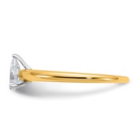 14K Two-tone 0.50 Carat Lab Grown Diamond VS SI+ G+ Pear Solitaire Complete Engagement Ring view 3