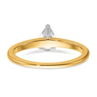 14K Two-tone 0.50 Carat Lab Grown Diamond VS SI+ G+ Pear Solitaire Complete Engagement Ring view 5