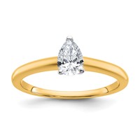 14K Two-tone 0.50 Carat Lab Grown Diamond VS SI+ G+ Pear Solitaire Complete Engagement Ring view 1