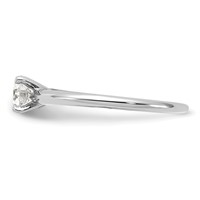 14K White Gold 0.50 Carat Certified Lab Grown Diamond VS SI+ G+ Round Complete Solitaire Engagement Ring view 3