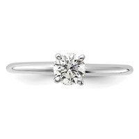 14K White Gold 0.50 Carat Certified Lab Grown Diamond VS SI+ G+ Round Complete Solitaire Engagement Ring view 4